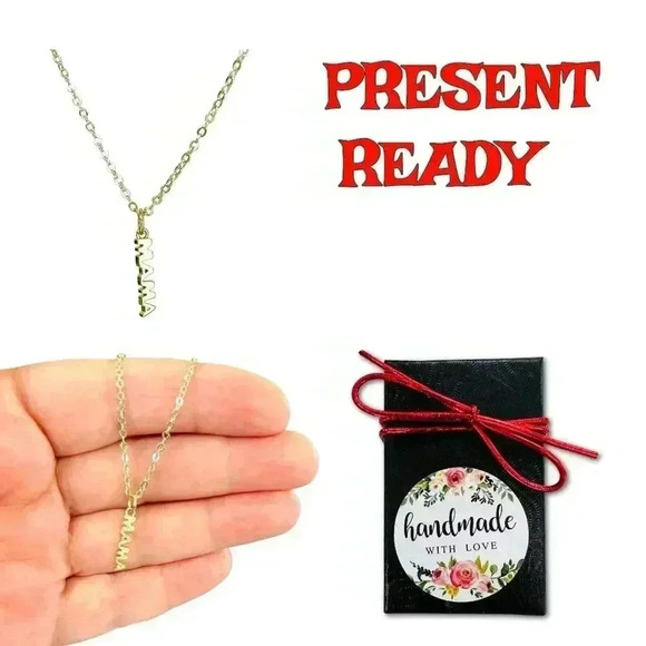 Gold dainty Mama necklace jewelry for mom - Picture 3 of 10